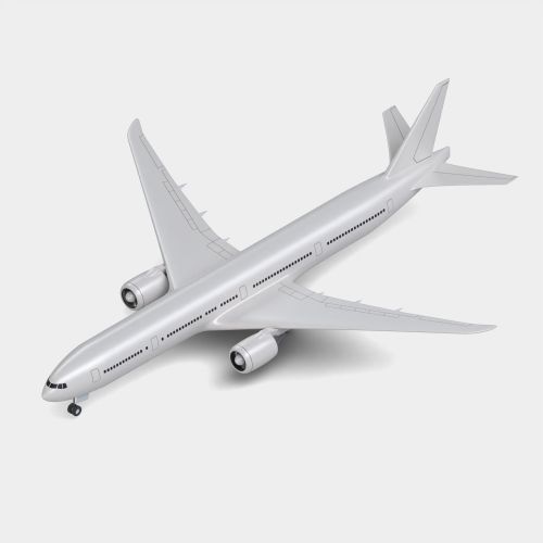 Illustration of a modern passenger jet aircraft by Lee Montgomery