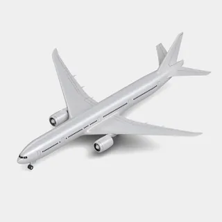 Illustration of a modern passenger jet aircraft by Lee Montgomery