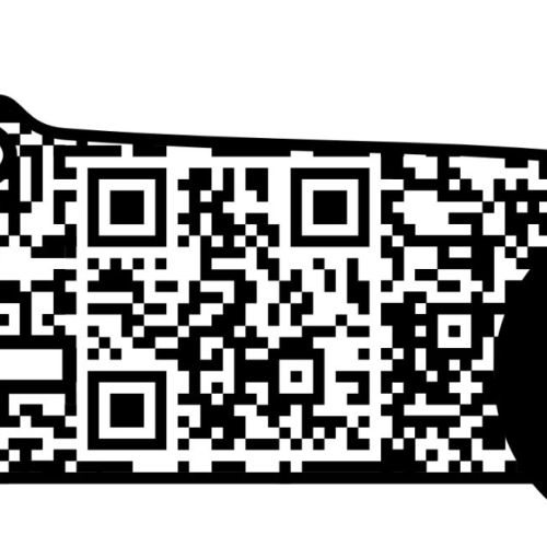 Vintage racing car with QR code design and driver