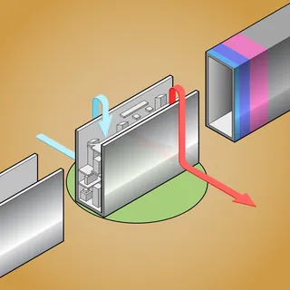 Technical vector illustration of a ventilation or air flow system