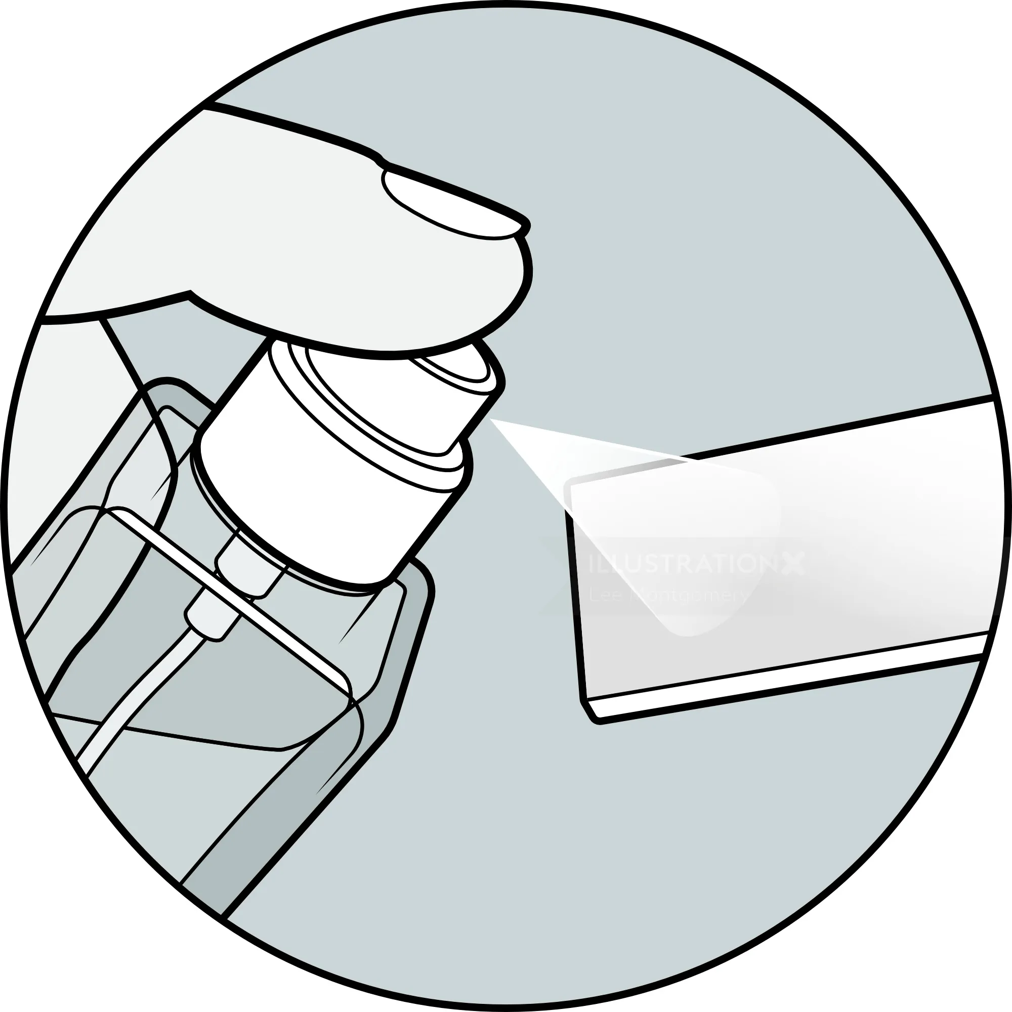 Hand spraying liquid from a spray bottle onto a surface