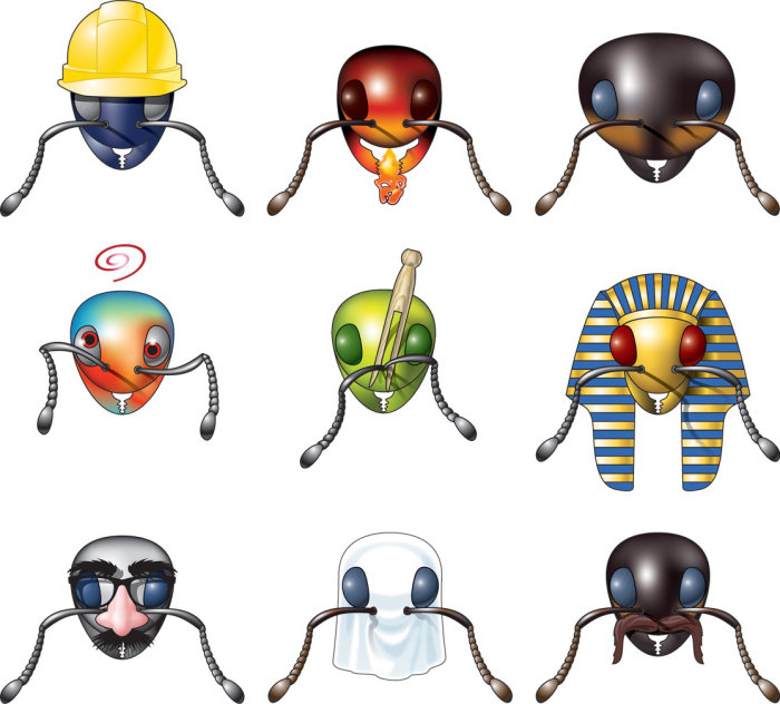 iconos de cabeza de hormiga
