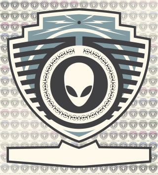 Graphic alien badge
