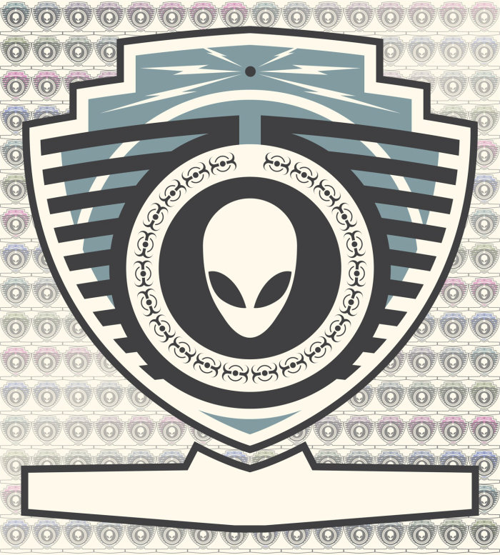 Graphic alien badge
