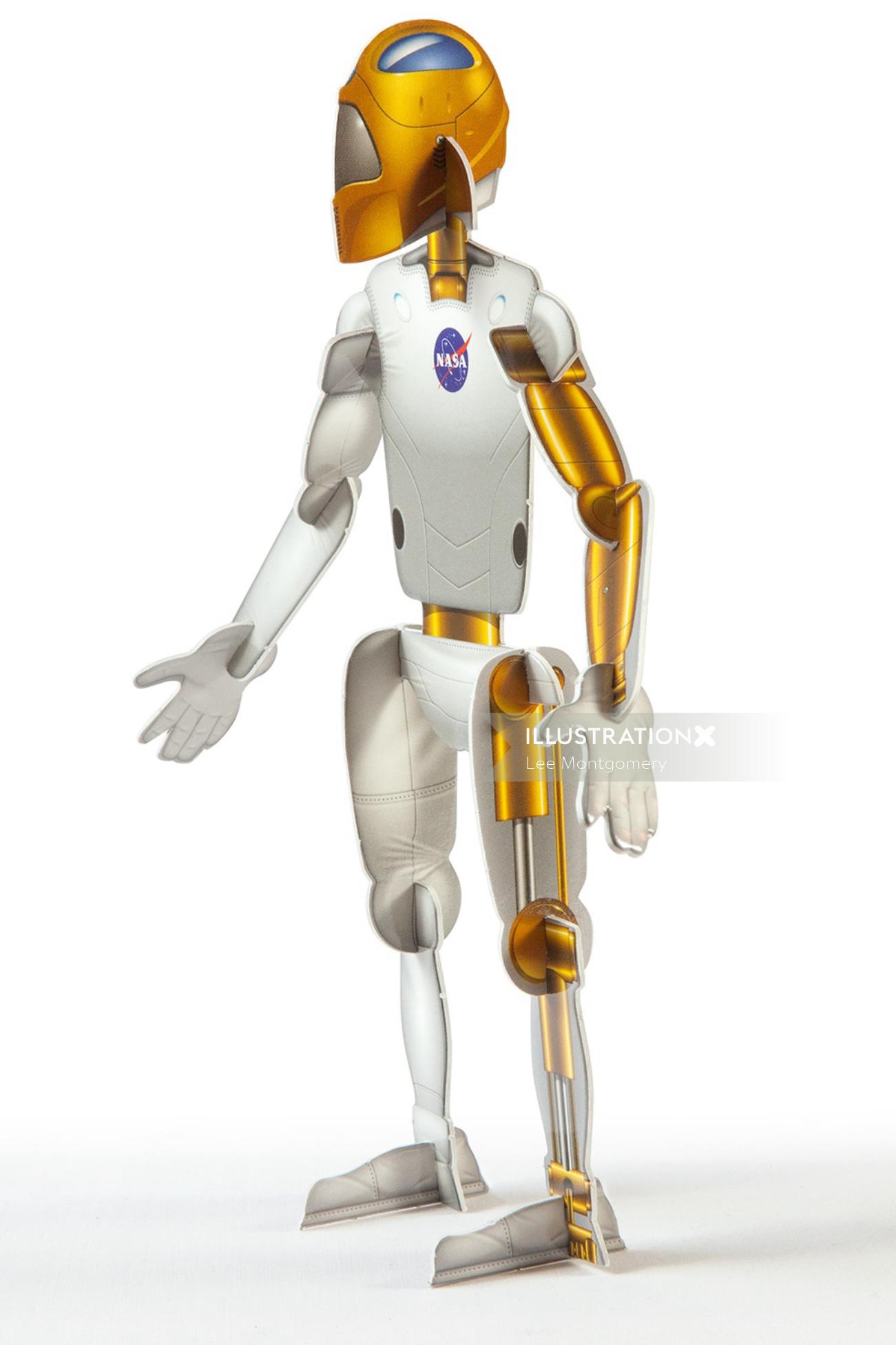 Ilustración del modelo de robot de la NASA