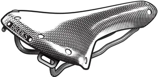 Engraving of Brooks leather bicycle saddle by Lee Montgomery