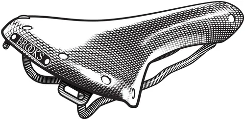 Engraving of Brooks leather bicycle saddle by Lee Montgomery