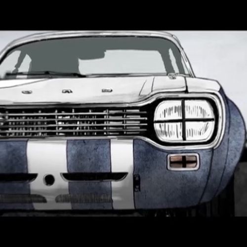 Retro Story Board animation of a car Race
