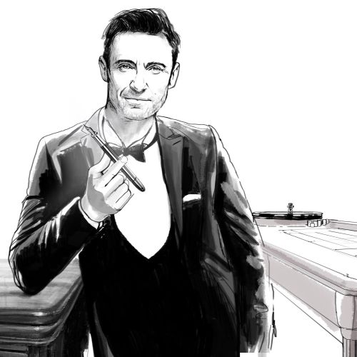 Sketch of Man posing in suit
