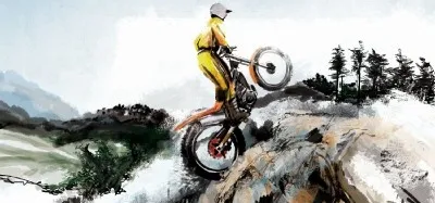 自転車に乗る男性のイラスト