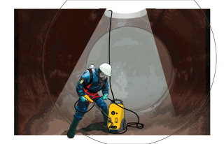 Storyboard d&#39;un homme sous un tunnel
