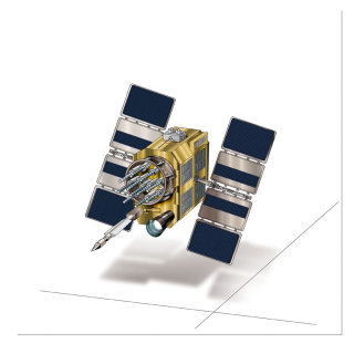 Pintura digital de un satélite.