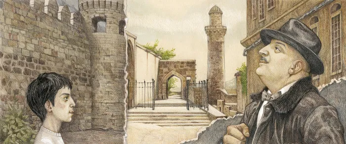 Artwork of an old city Baku