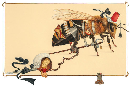 Steampunk Realistic insect machinery illustration