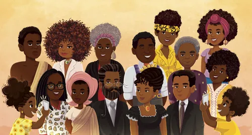 Illustration of thirteen black Brazilian personalities by Lhaiza Morena