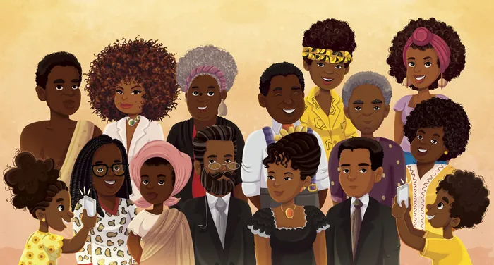 Illustration of thirteen black Brazilian personalities by Lhaiza Morena