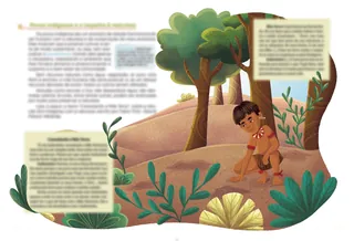 Illustration of a child sitting in a forest clearing by Lhaiza Morena