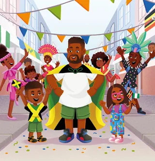 Children in colorful Caribbean carnival costumes by Lhaiza Morena