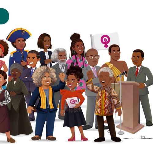Illustration of diverse political activists from different eras and backgrounds