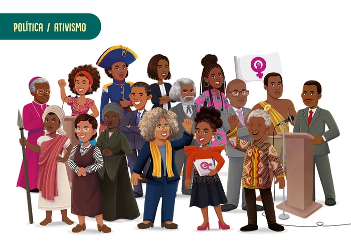 Illustration of diverse political activists from different eras and backgrounds