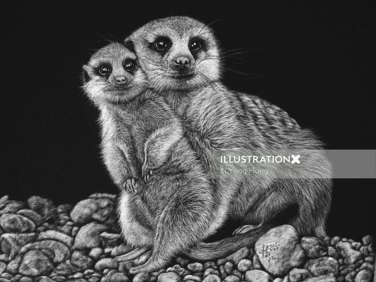 Meerkat animal illustration
