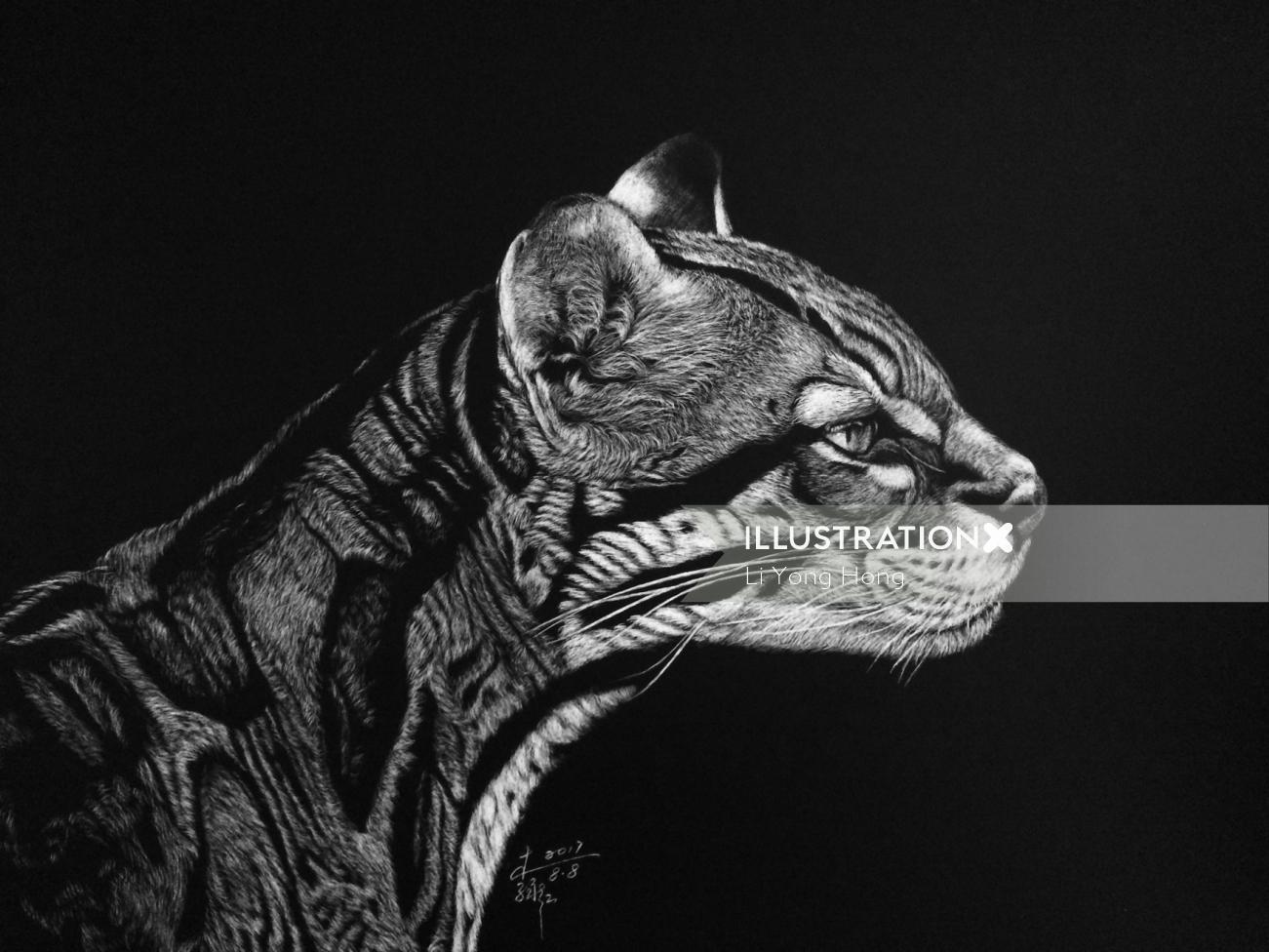 Cheetah portrait illustration 