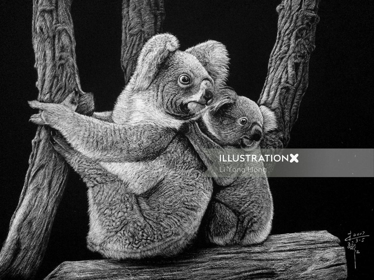 Ilustração de coala animal