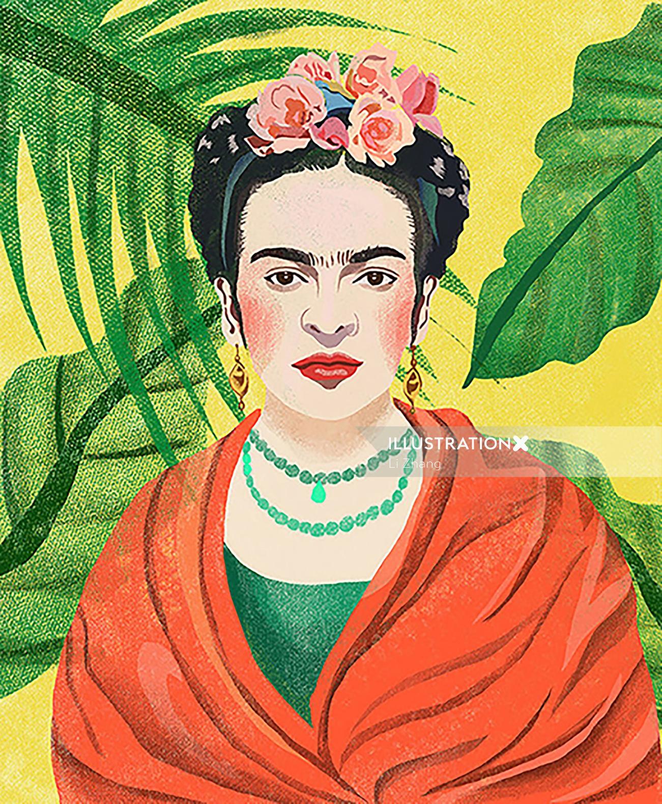 Digital portrait of Frida Kahlo
