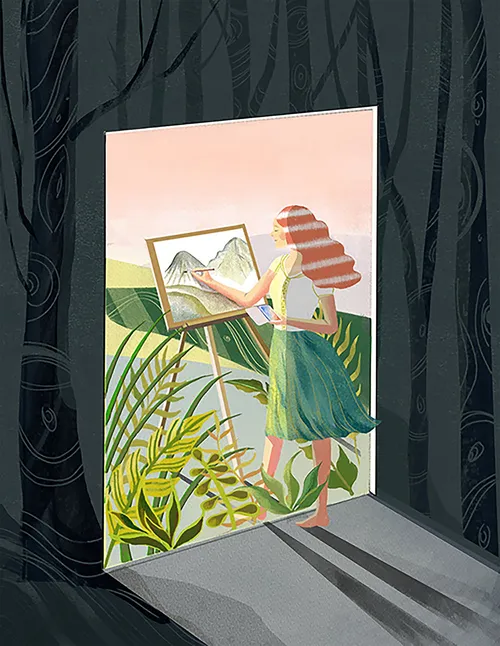 Open a new world illustration for The voyage of growth series