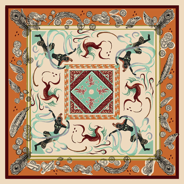 Ilustración de la unidad para el concurso internacional de diseño de bufandas