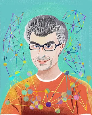 Yoshua Bengio portrait illustration 