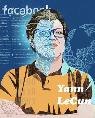 フランスのコンピューター科学者、ヤン・ルカンの肖像