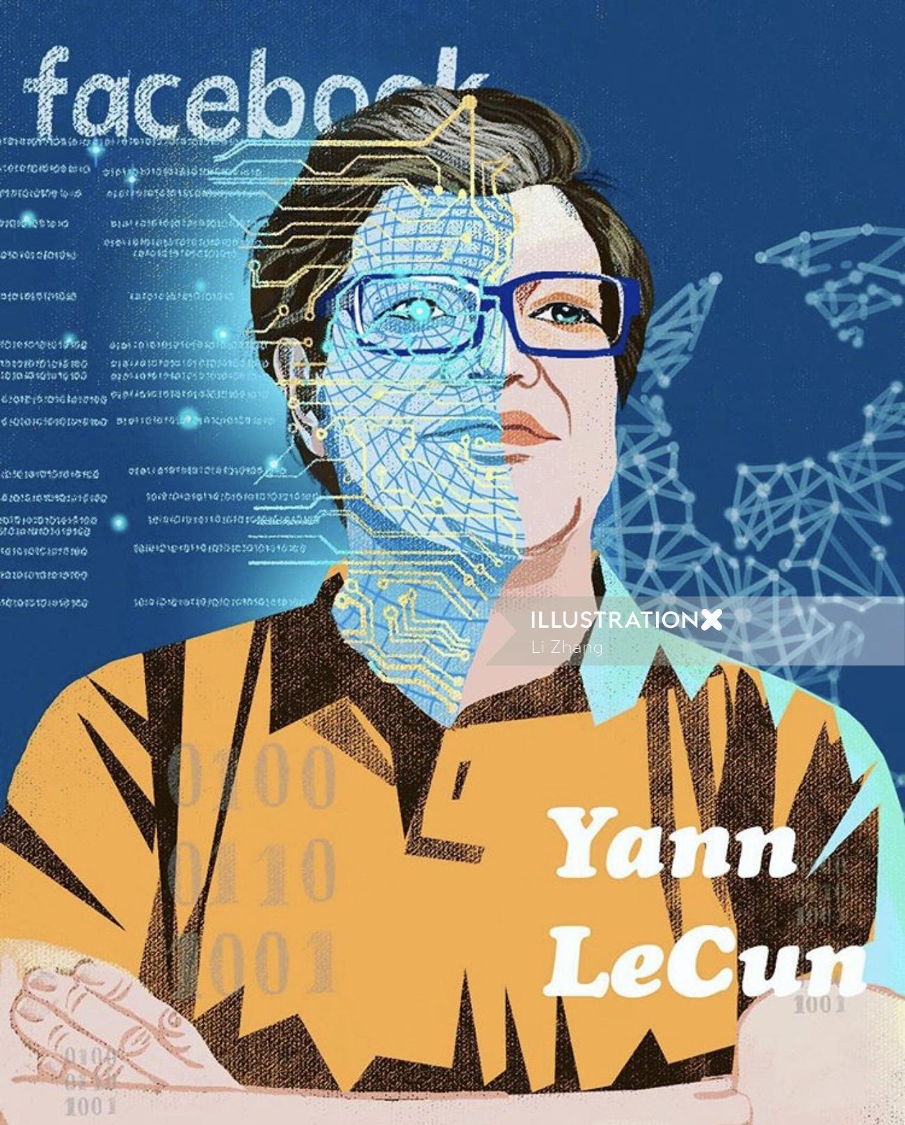 Retrato de Yann LeCun, cientista da computação francês