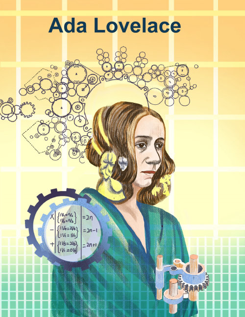 Depicting of Ada Lovelace, English mathematician and writer 
