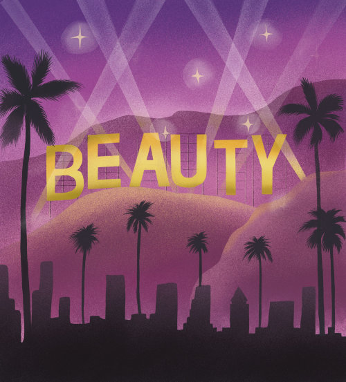 Beauty Inc 杂志的概念封面插图。