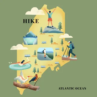 Hiking map design for Outside Magazine