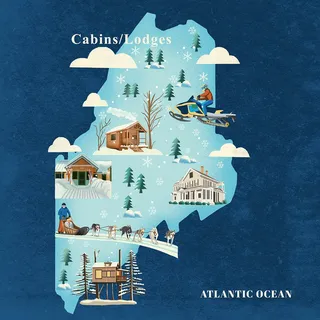 Map artwork of Cabins/Lodges of Maine