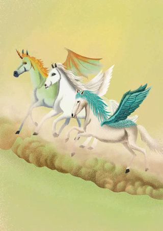 Graphical design of mythical horses