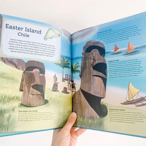Book page about Easter Island, Chile
