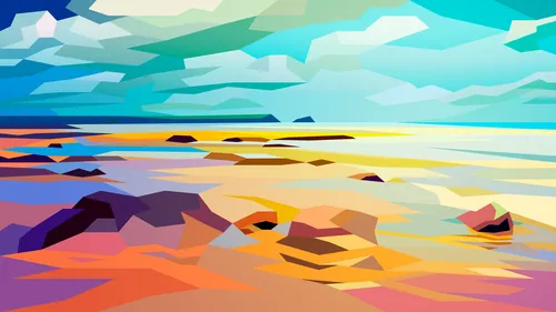 Von der Natur inspirierte Kunstwerke mit felsiger Küstenlinie für BBC Radio