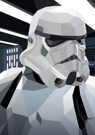 Arte CGI de Stormtrooper, personagem de Star Wars