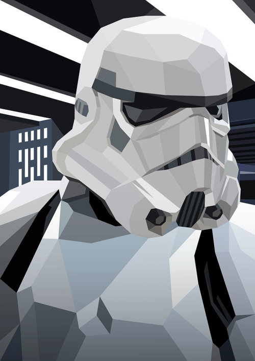 Arte CGI de Stormtrooper, personagem em Star Wars