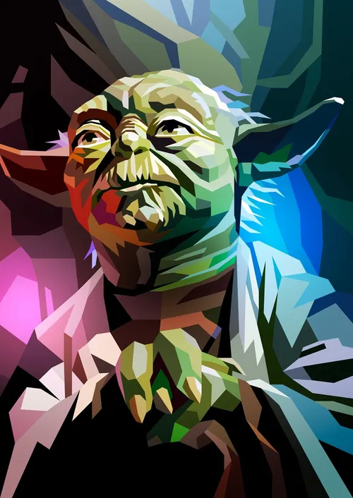 Farbenfrohe und dynamische Yoda-Illustrationen aus Star Wars