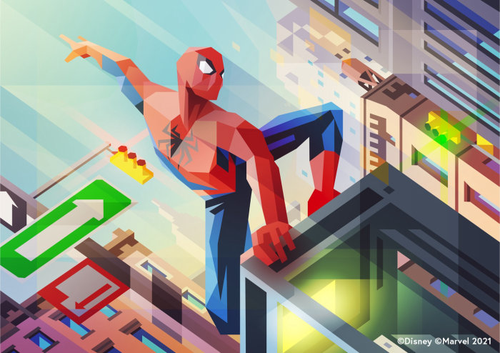 Graphic spiderman in action