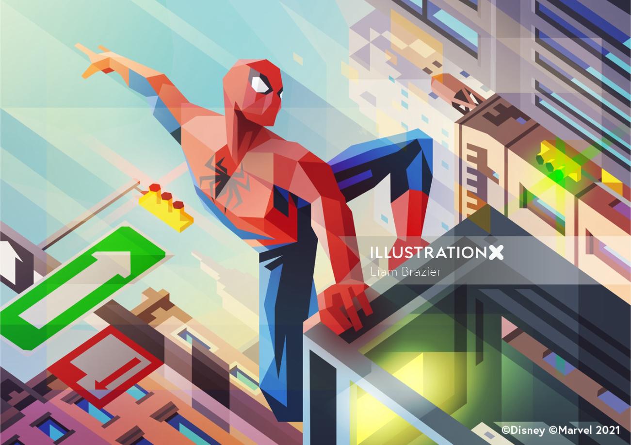 Homem-aranha gráfico em ação