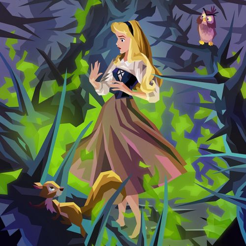Graphic girl in the forest