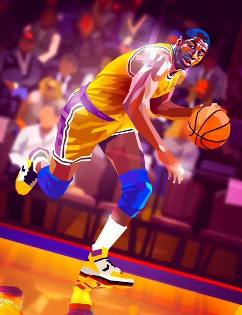 Graphic basket ball player