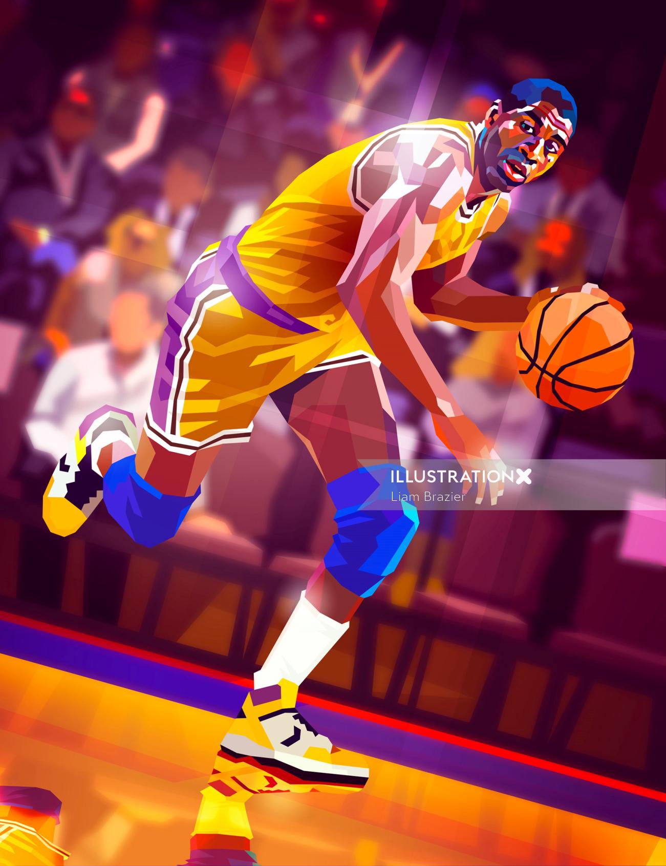 Jogador gráfico de basquete