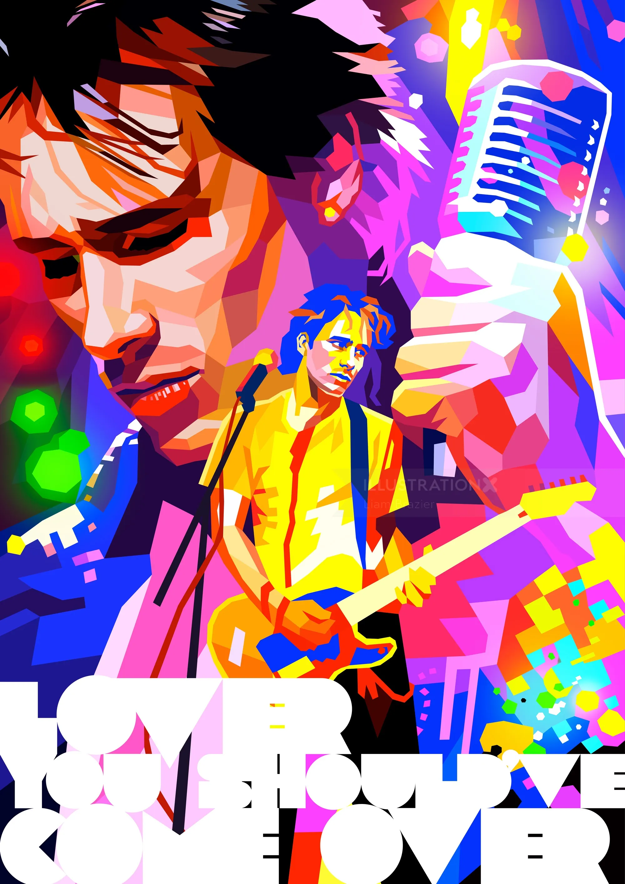 Retrato digital del músico Jeff Buckley por Liam Brazier