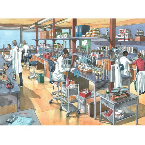 Illustration of the science laboratory
